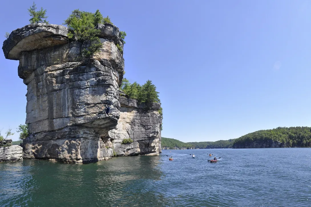 Summersville Lake deep water soloing - 1