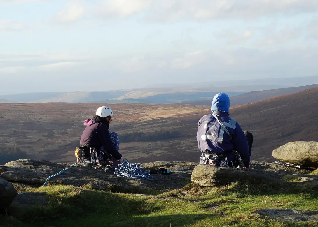 Climbers resting at Stanage Edge - geograph.org.uk - 4230021